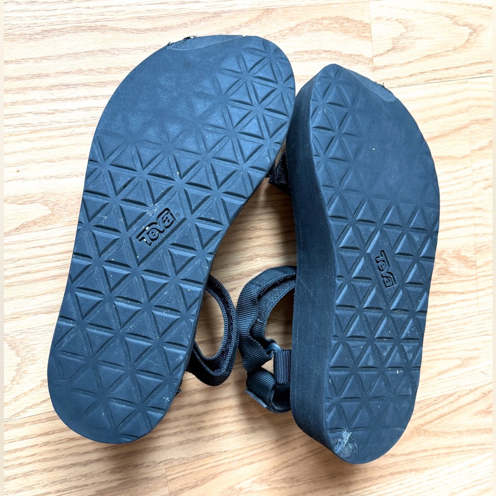 Teva Black Women's Platform “Flatform” Sandals - Picture 3 of 8